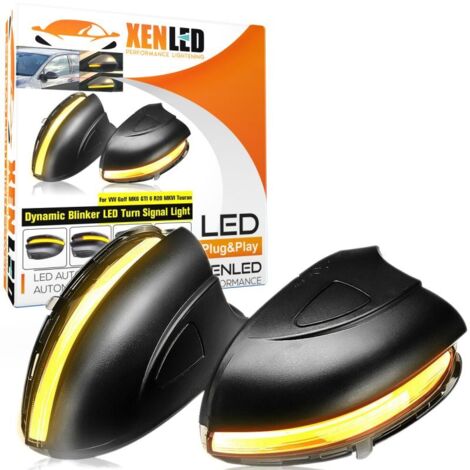 Répétiteurs Rétro LED Dynamique Défilant GOLF VI / Touran - Bande Fumée - Avec prédécoupe - Homologué ECE