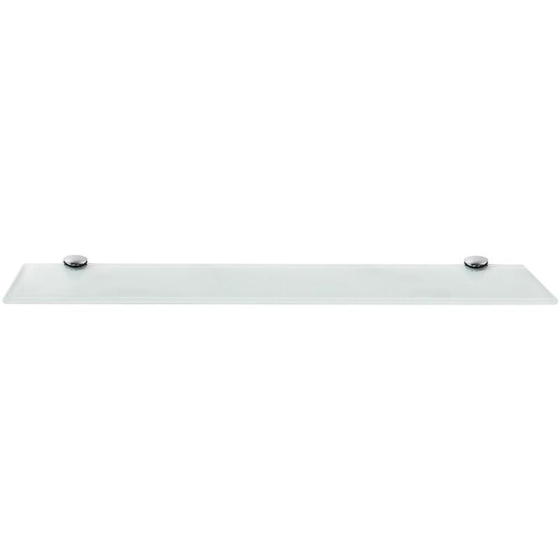 

Estante flotante de cristal + Montaje estante de baño estante de pared 50x10CM Blanco Soporte para baño estantería pared vidrio estantería