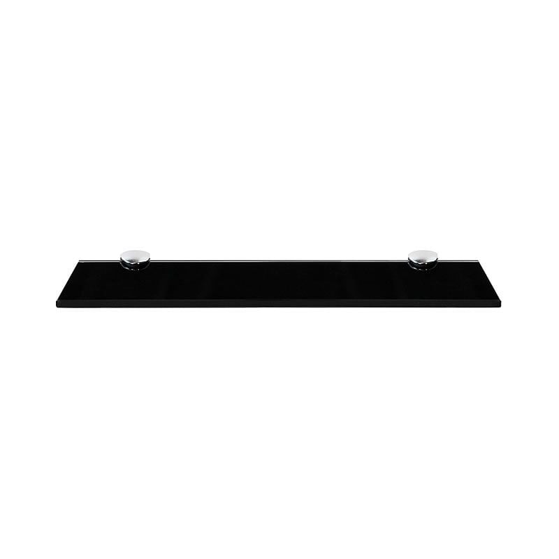 

Estante flotante de cristal + Montaje estante de baño estante de pared 40x10CM Negro Soporte para baño estantería pared vidrio estantería