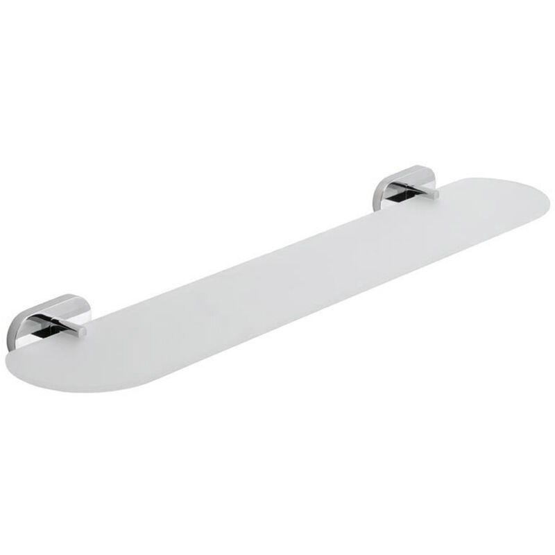

Repisa para baño 60 cm de vidrio satinado y metal montaje en pared parete mod. Louise