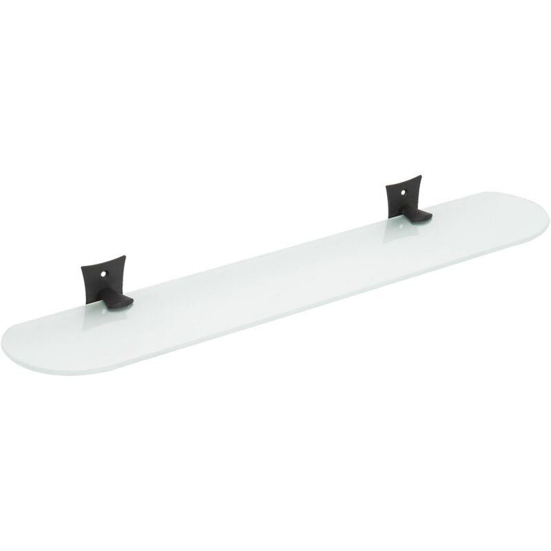 

Repisa para baño rectangular 56 cm vidrio satinado y acero antracita mod. Rebecca