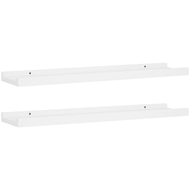 

vidaXL Repisa para Marcos de Fotos 2 Unidades MDF Blanco 60x9x3 cm - Blanco