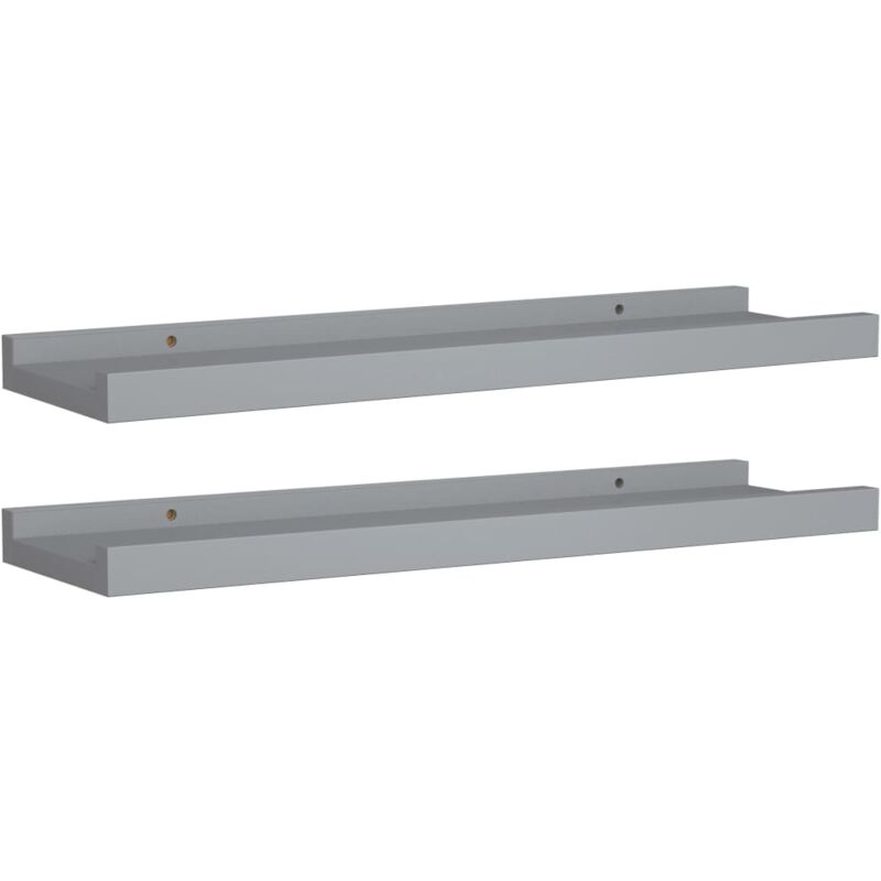 

vidaXL Repisa para Marcos de Fotos 2 Unidades MDF Gris 40x9x3 cm - Gris