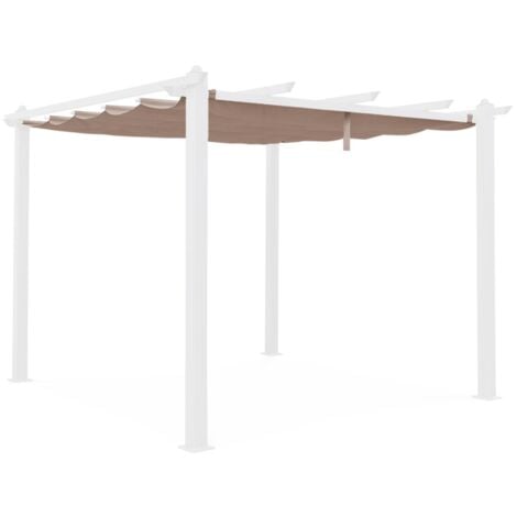 ALICE'S GARDEN Replacement 3x3m pergola canopy roof, Condate, Beige-brown