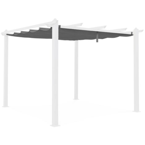 Replacement 3x3m pergola canopy roof Grey 377x250x377 cm - Condate