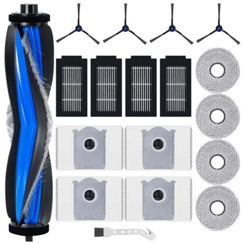 Replacement accessory kit for Ecovacs Deebot T50 Omni / T50 Pro Omni robot vacuum cleaner: 1 roller brush, 4 filters, 4 cleaning cloths, 4 dust bags,