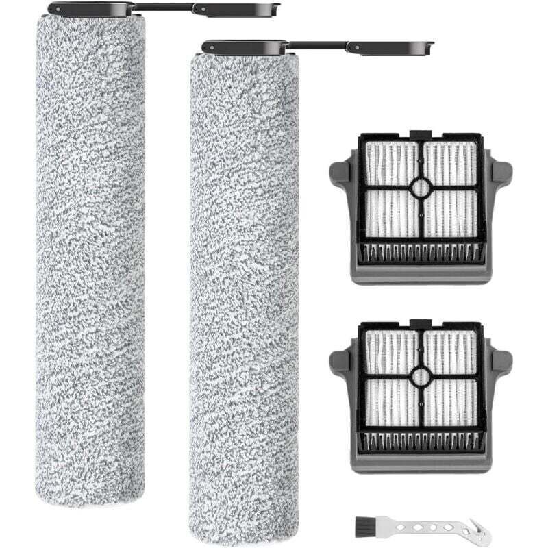 Replacement brush roll and HEPA filter for Tineco FLOOR ONE S7 Combo / S7 Flashdry / SWITCH S7 wet and dry vacuum cleaner, 2 brush rolls + 2 filters