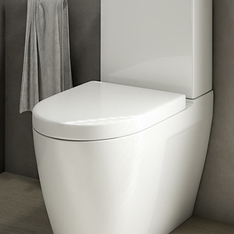 Bordeaux Combi White Toilet wc Seat D-Shape Soft Close Top Fix - White - Affine