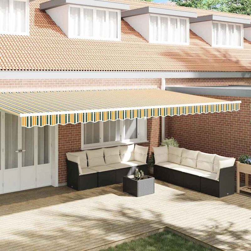 Awning Valance Green And Yellow 5.8 X 0.2 M Canvas Vidaxl