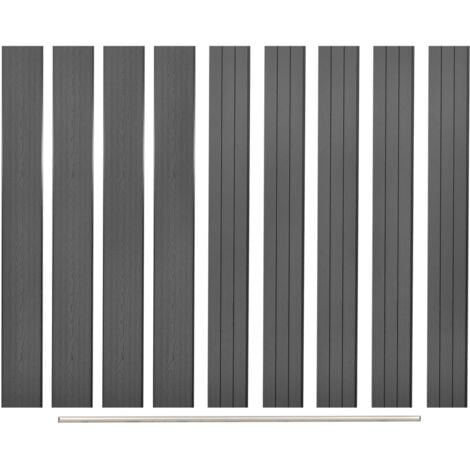 Replacement Fence Boards 9 pcs WPC 170 cm Grey vidaXL