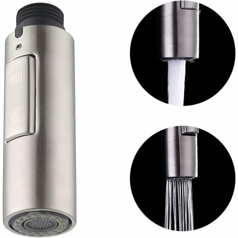 Replacement Kitchen Faucet Nozzle Hand ShowerUniversal Removable Faucet Head G1/2 Brushed SUS304 Stainless Steel