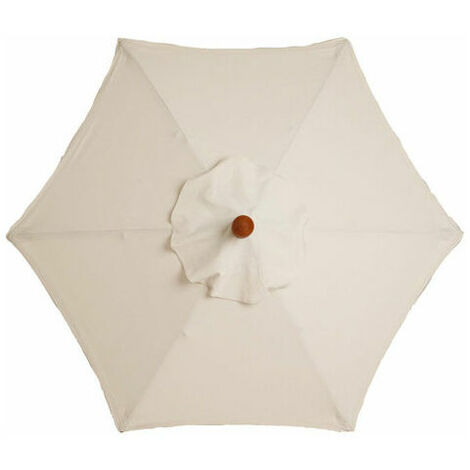 Replacement Parasol Cover - 6 Ribs - Diameter 2m - Waterproof - UV Protection - Replacement Fabric - Beige