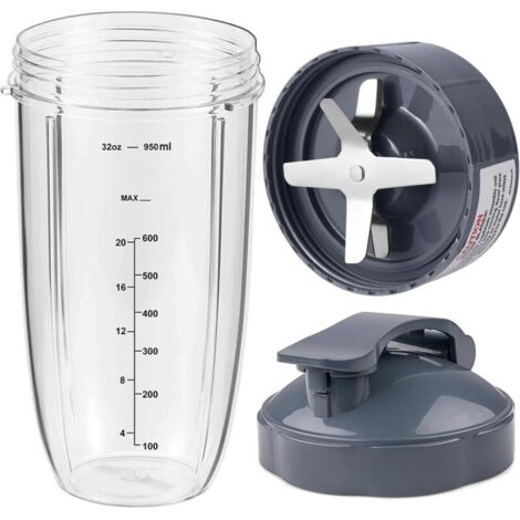 Replacement parts for NutriBullet, Cup and Blade for Nutribullet Pro 900 and 600 Watt, Extractor Blade, Cup and Flip-Top Lids Compatible with Nutribullet 32oz