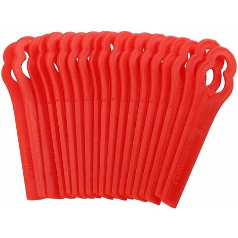 Replacement Plastic Edger Blades, 100 Replacement Plastic Cutting Blades, Plastic Lawn Mower Blades, Grass Trimmer Brush Cutter Blades, Red
