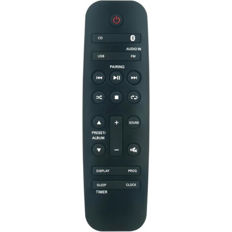 Replacement remote control for Philips Micro Music System BM50 BM60 BTB2370 BTB3370 BTM1360 BTM2312 BTM2360 BTM2450 BTM2460 BTM2460W BTM3360 MCM2350 BTM1360/05 BTM1360/12 BTM2312/12