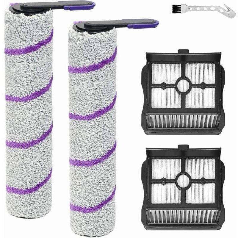 Replacement roller brush for Rowenta X-Clean 10, for Narwal S20 Pro wet and dry vacuum cleaner accessories, 2 brush rollers + 2 filters + cleaning