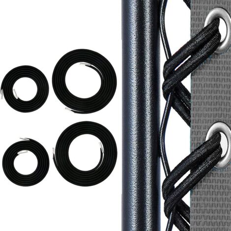 Replacement rope, 4 universal elastic lace ropes for Zero Gravity folding and reclining chair, garden lounge chair, relaxation chair, living room chair (black)