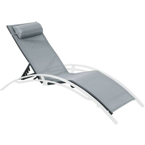 Replacement seat back and fabric for Louisa sun lounger, Louisa, Anthracite, 167x64x82 cm