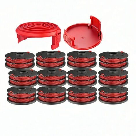 Replacement spool line for brush cutter: 12 replacement spools, includes 2 spool covers
