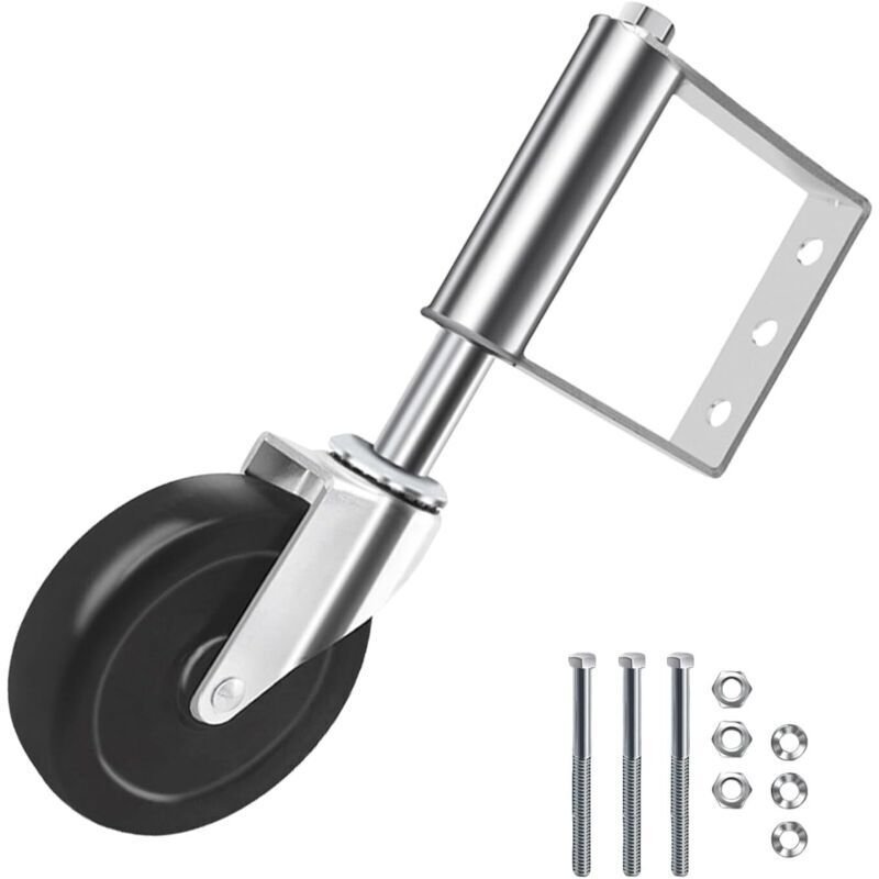 Replacement spring-loaded gate roller for garden gates, wear-resistant, shock-absorbing, durable and robust wheel for outdoor wooden fences