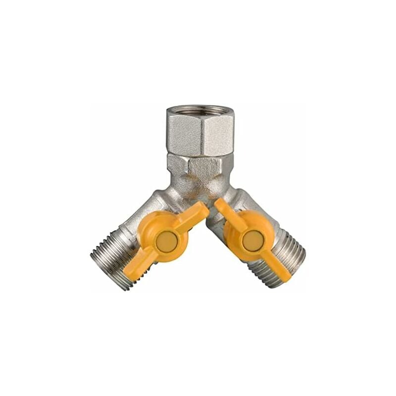 Replacement Valve g 1/2 Brass Y-Connection 3 Way Valve in Hand Shower Adapter Shut-off Valve for Kitchen or Bathroom, DSF009A
