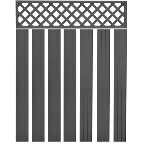 Replacement Fence Boards WPC 7 pcs 170 cm Grey