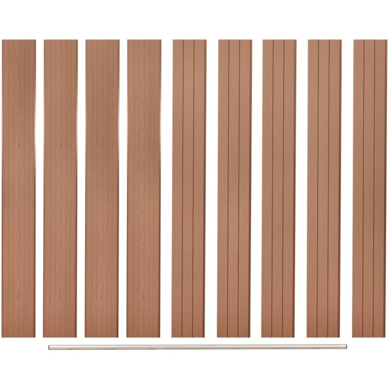 Replacement Fence Boards 9 pcs WPC 170 cm Brown vidaXL