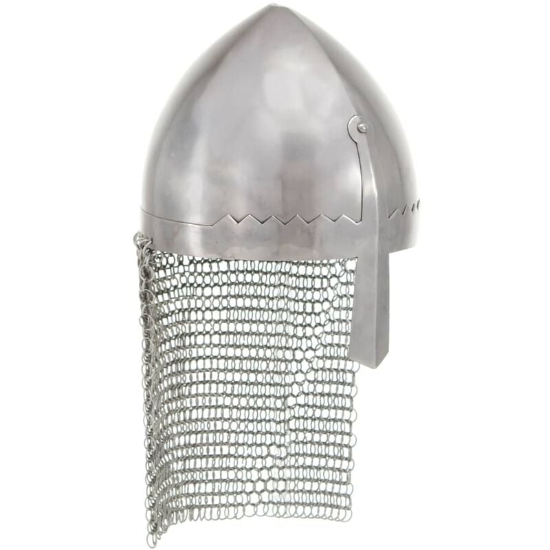 

Réplica de casco de caballero antiguo LARP acero plateado