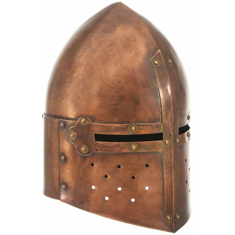 

Replica de casco de caballero medieval antiguo LARP acero cobre