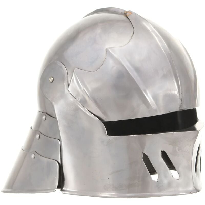 

Replica de casco de caballero medieval antiguo LARP acero plata