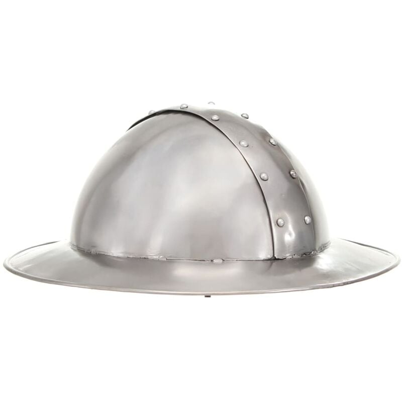 

Replica de casco de caballero medieval antiguo LARP acero plata