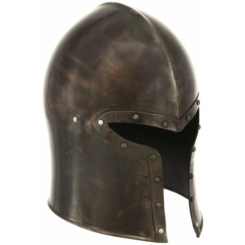 

Replica de casco de caballero medieval antiguo LARP acero plata