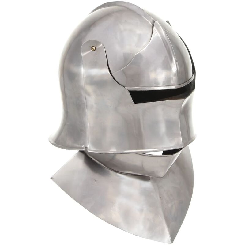 

Réplica de casco de caballero medieval antiguo LARP acero plata