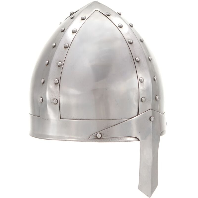 

Réplica de casco de caballero medieval antiguo LARP acero plata