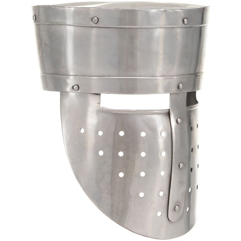 

Réplica de casco de caballero medieval antiguo LARP acero plata