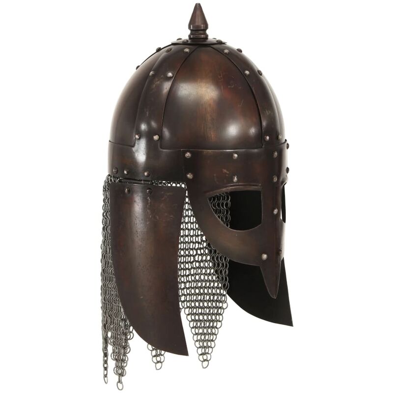 

Réplica de casco de guerrero vikingo LARP acero cobre