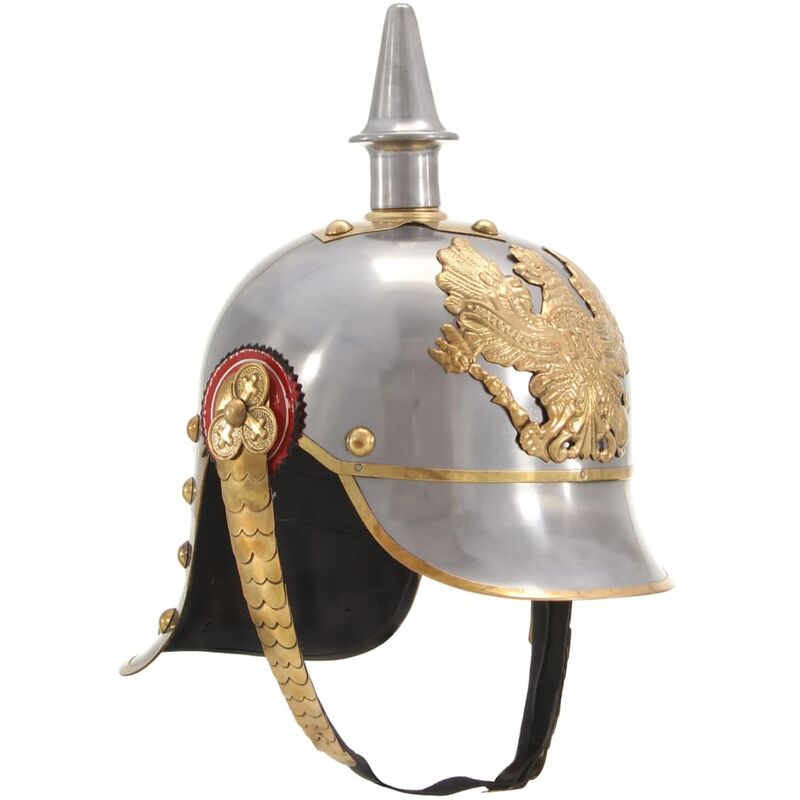 

Replica de casco de soldado prusiano LARP acero plateado