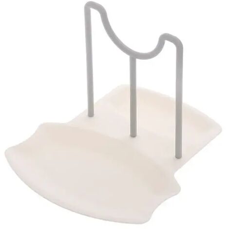 Reposa cucharas extraíble y soporte para tapa de olla, soporte para tapa de olla, soporte para estante, soporte para utensilios, organizador de descanso, almacenamiento de herramientas de cocina, blan
