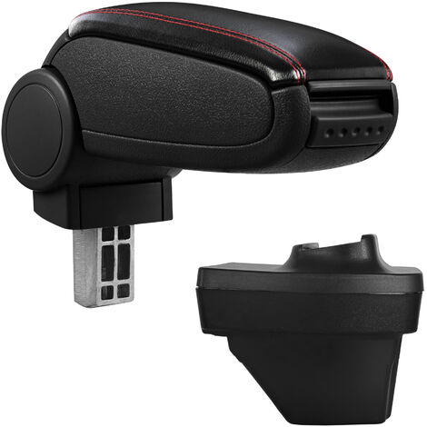 Reposabrazos Central acolchado para Renault Clio V / Clio 5 Negro con costuras rojas [pro.tec]