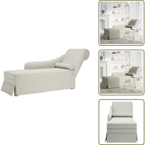 Reposabrazos - vidaXL Chaise longue respaldo reposabrazos derecho terciopelo crema - Terciopelo