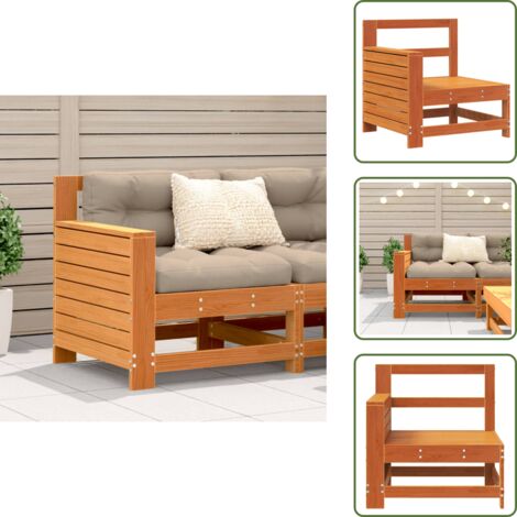 Reposabrazos - vidaXL Sofá de jardín con reposabrazos madera pino marrón 69x62x70,5cm - Diseño de listones