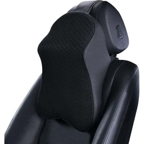 Reposacabezas de coche - Cojín del asiento del conductor, cojín del asiento del pasajero, almohada de espuma viscoelástica para el cuello, confort, negro
