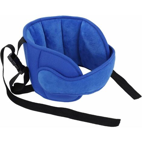 Reposacabezas de coche de bebé Asiento de coche ajustable Soporte de cabeza Cómodo cuello Almohada Restricción de cabeza Almohada protectora residual Azul
