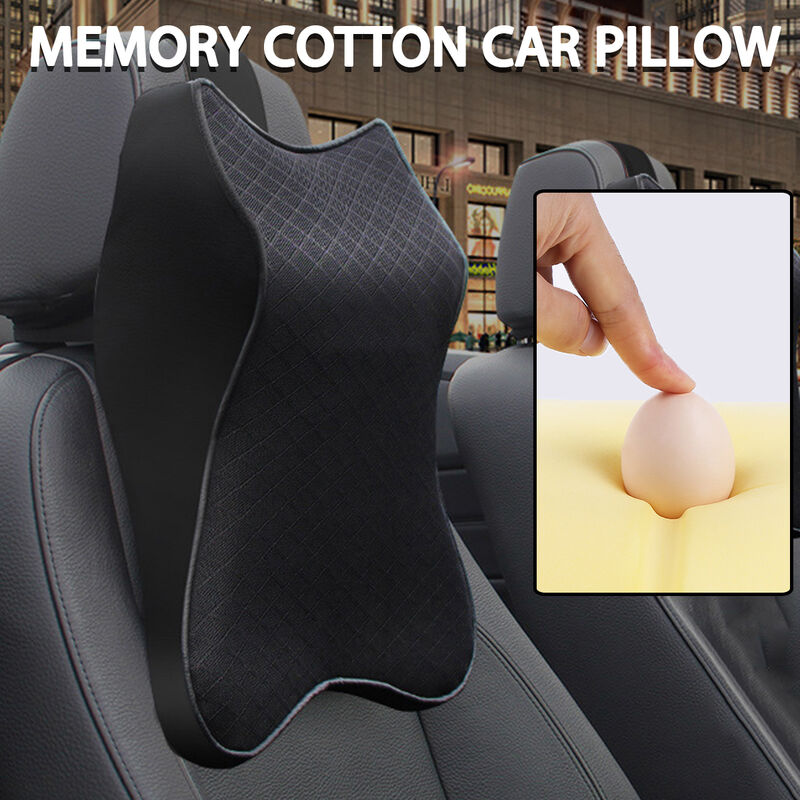 

Reposacabezas de espuma viscoelástica 3D para el cuello del coche, reposacabezas suave y transpirable para el asiento (negro, 1X)