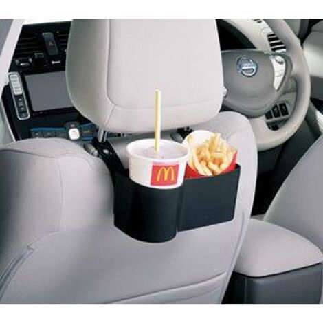 Reposacabezas del coche Asiento trasero Organizador Portavasos Bebida Bolsillo Bandeja de comida Universal Libera tus manos. para un tiempo más conveniente en su automóvil (negro)