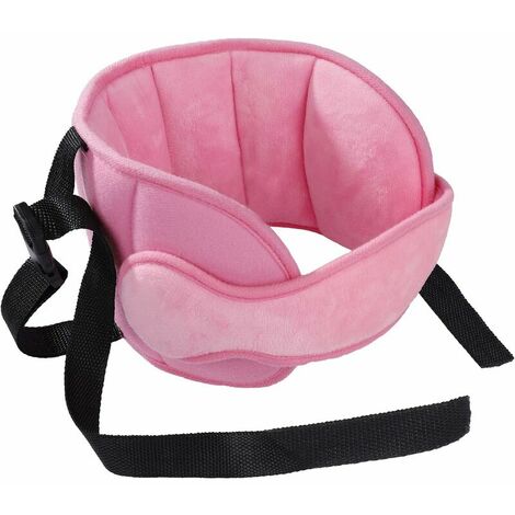 Reposacabezas para coche de bebé, asiento de coche ajustable, soporte para la cabeza, almohada cómoda para el cuello, sujeción para la cabeza, almohada protectora Residual rosa