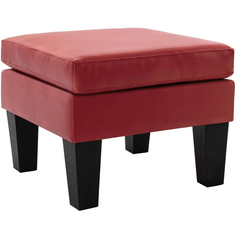 

vidaXL Reposapiés de Cuero Sintético Rojo Vino Tinto - Rojo