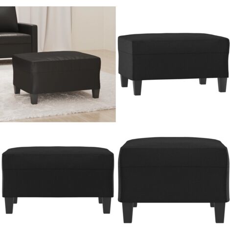 Reposapiés de cuero sintético negro 70x55x41 cm - Reposapiés moderno - Cuero sintético