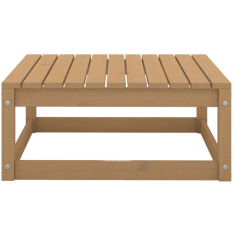 Reposapiés de jardín 70x70x30cm madera maciza de pino marrón miel 020014946