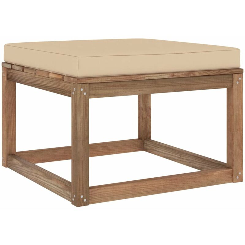 

Reposapies de jardin con cojin beige